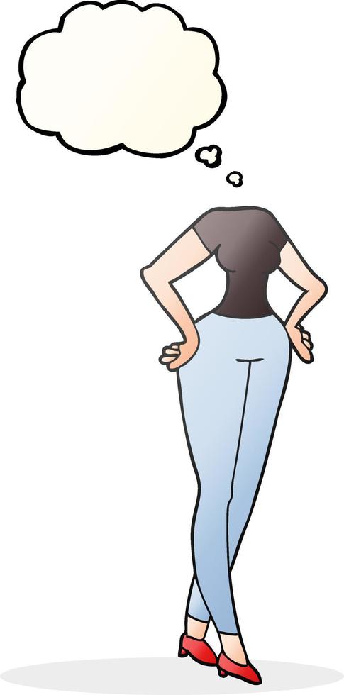 freehand drawn thought bubble cartoon headless body  add own photographs vector