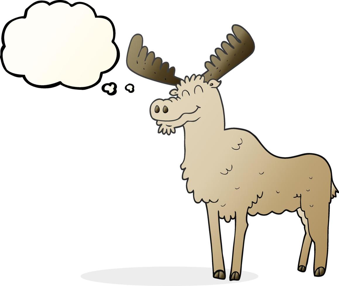 freehand drawn thought bubble cartoon moose vector
