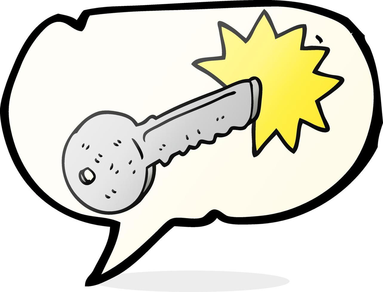 freehand drawn speech bubble cartoon door key vector