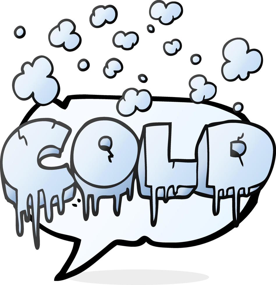 freehand drawn speech bubble cartoon cold text symbol vector