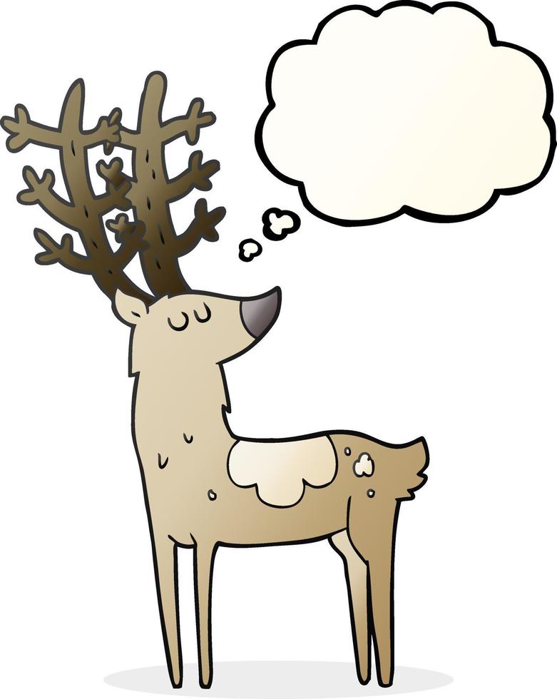 Pensamiento dibujado a mano alzada burbuja cartoon stag vector