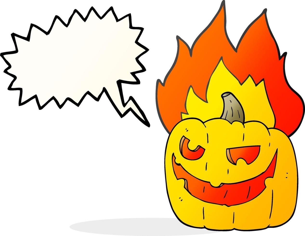 freehand drawn speech bubble cartoon halloween pumpkin vector