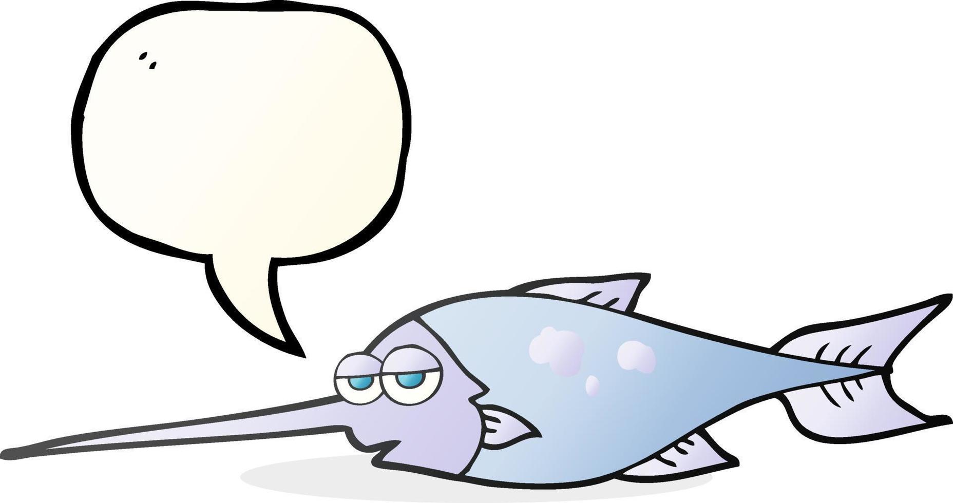 freehand drawn speech bubble cartoon swordfish vector