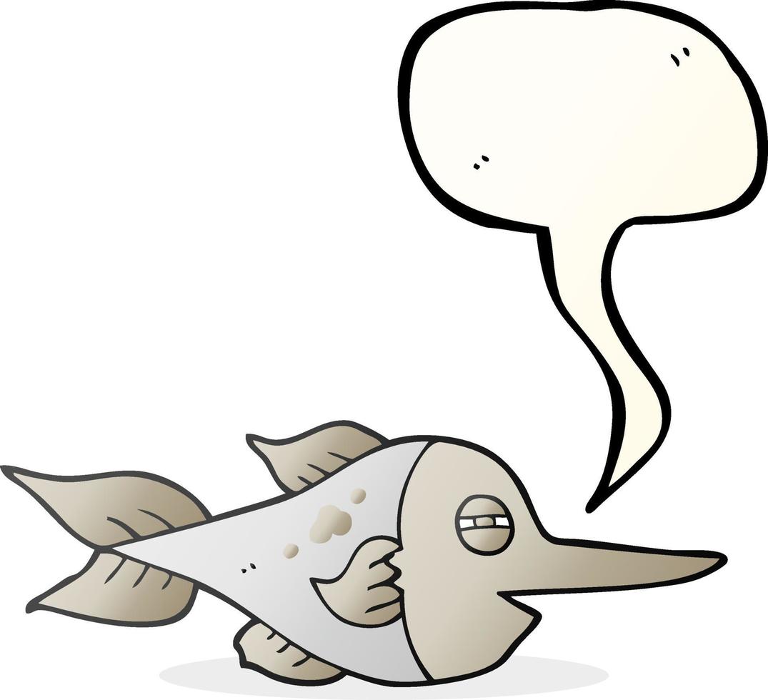 freehand drawn speech bubble cartoon swordfish vector
