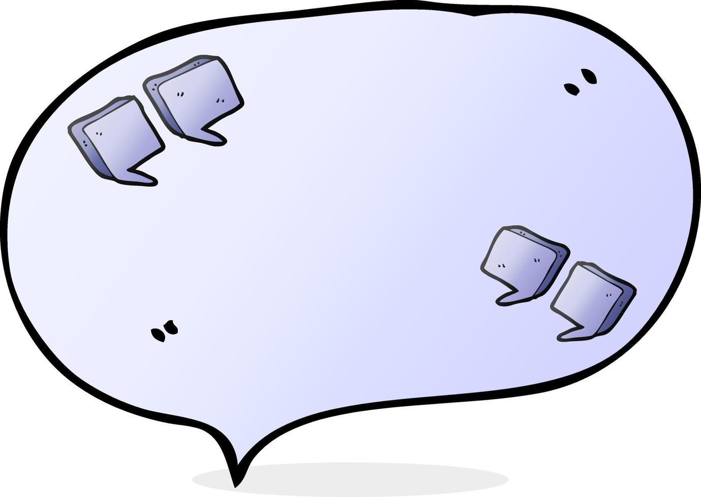 freehand drawn speech bubble cartoon quote marks vector