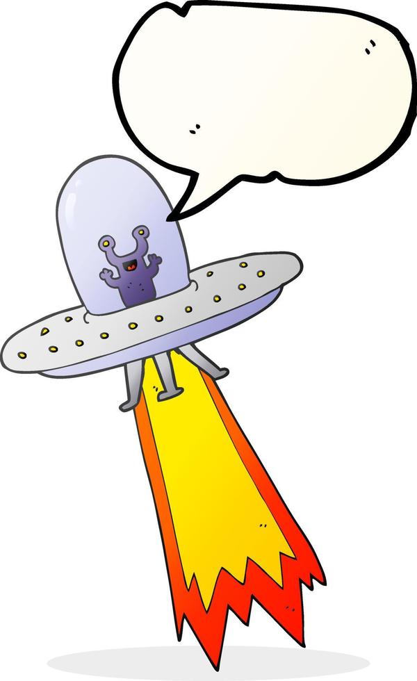 freehand drawn speech bubble cartoon flying saucer vector