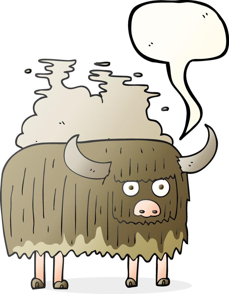 freehand drawn speech bubble cartoon smelly cow vector