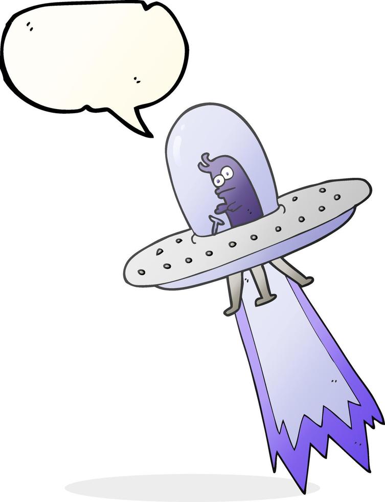 freehand drawn speech bubble cartoon flying saucer vector