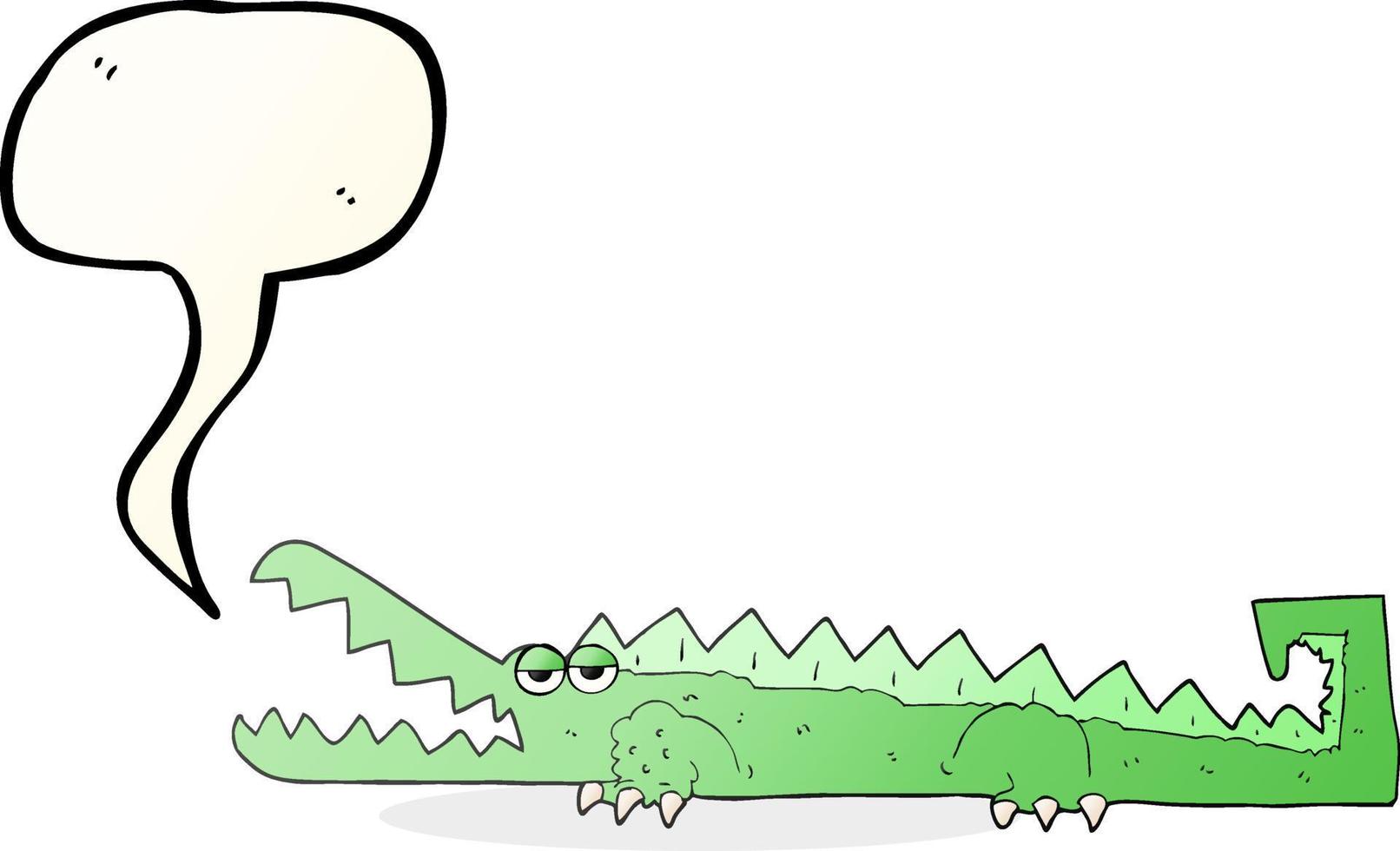 freehand drawn speech bubble cartoon crocodile vector