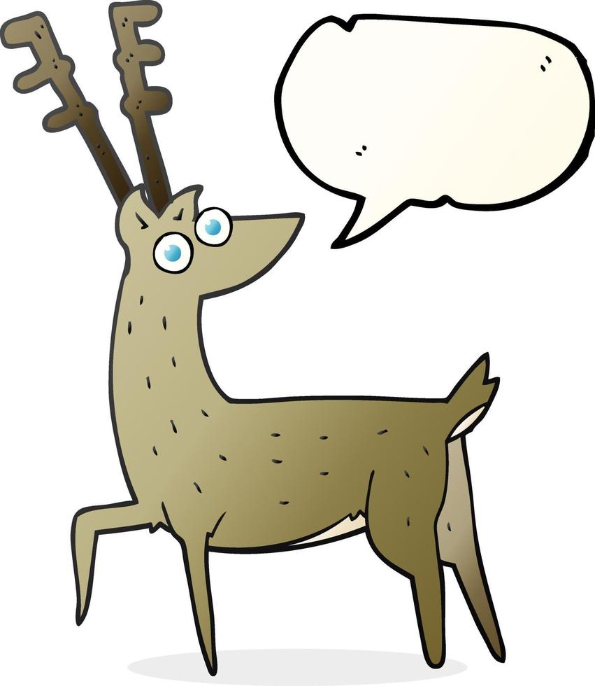 freehand drawn speech bubble cartoon stag vector