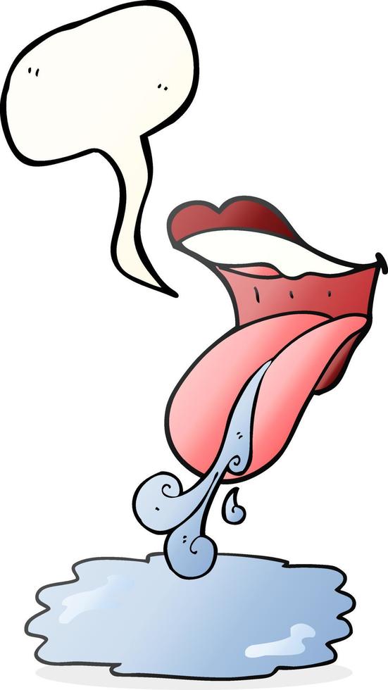 freehand drawn speech bubble cartoon mouth drooling vector