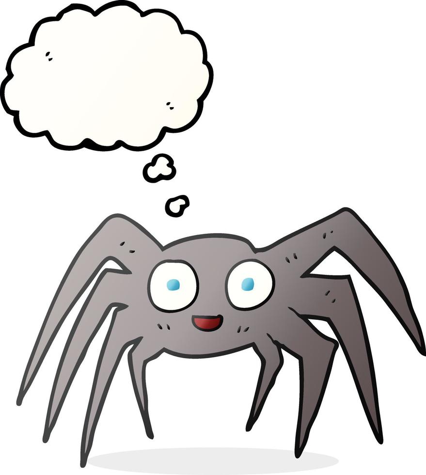 freehand drawn thought bubble cartoon spider vector