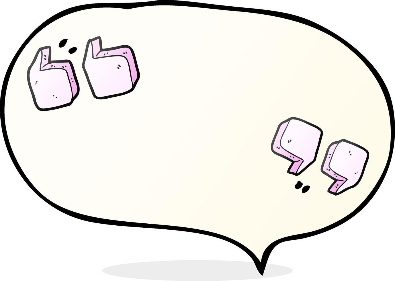freehand drawn speech bubble cartoon quotation marks vector