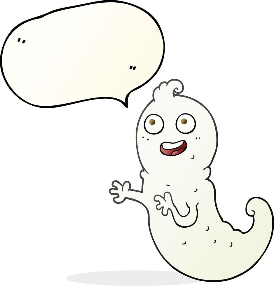 freehand drawn speech bubble cartoon ghost vector