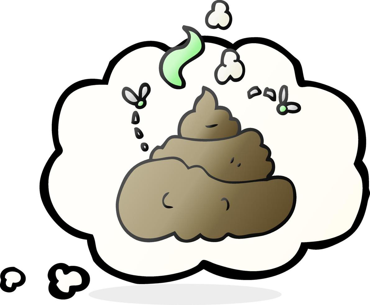 freehand drawn thought bubble cartoon gross poop vector