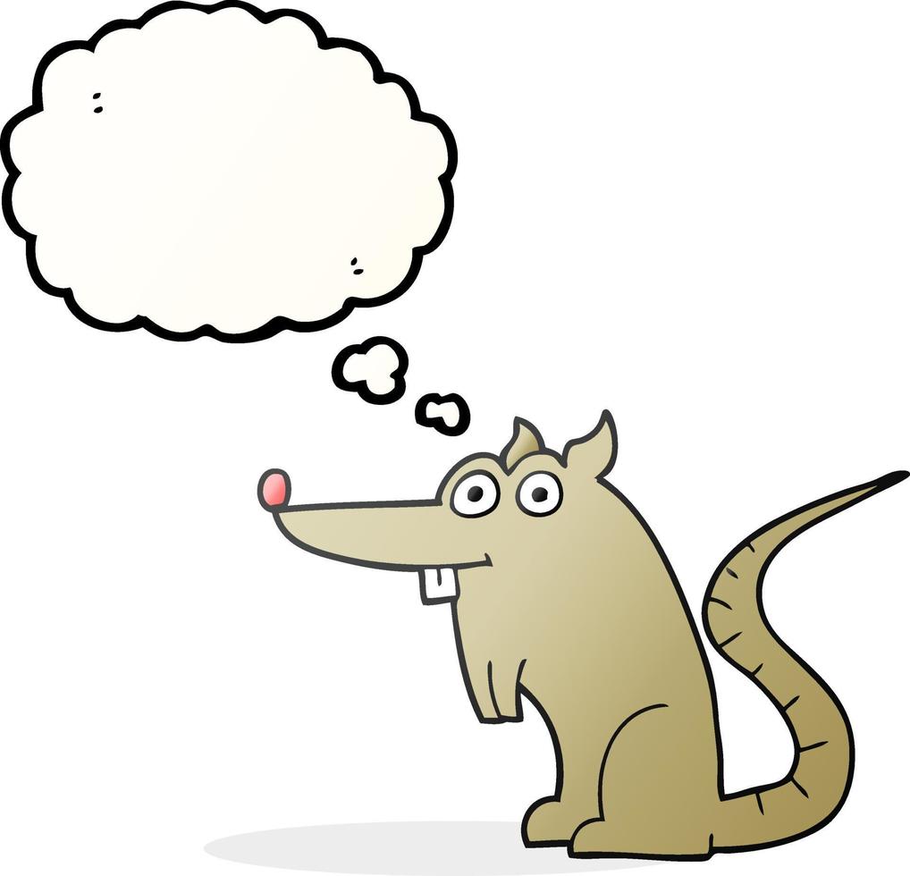 freehand drawn thought bubble cartoon rat vector