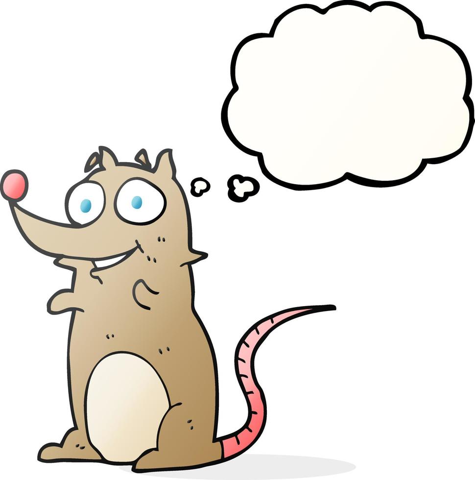 freehand drawn thought bubble cartoon mouse vector