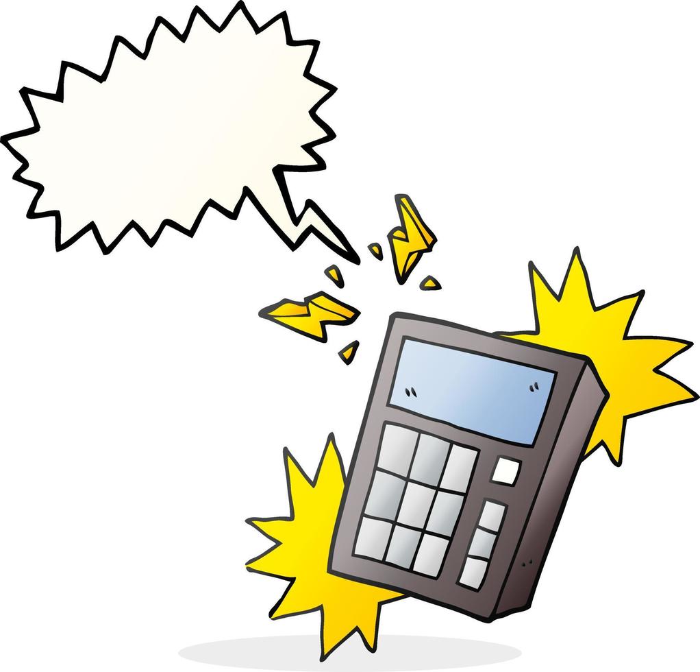 freehand drawn speech bubble cartoon calculator vector