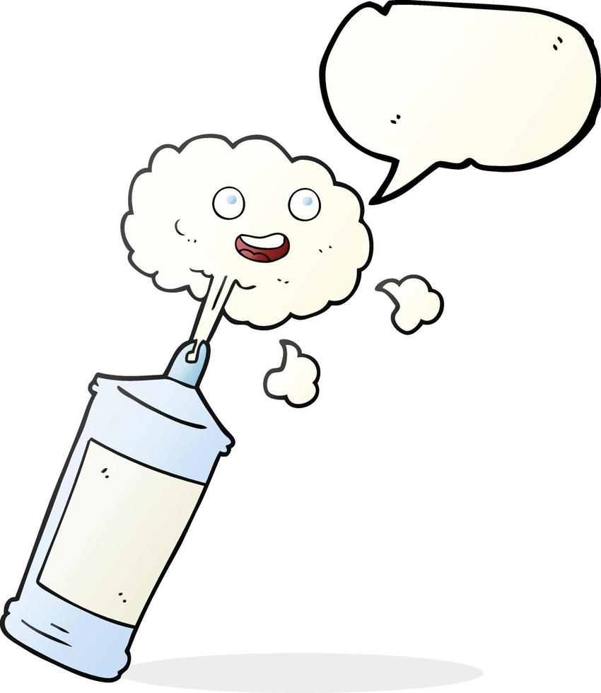 freehand drawn speech bubble cartoon spraying whipped cream vector