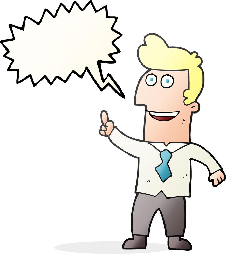 freehand drawn speech bubble cartoon businessman pointing vector