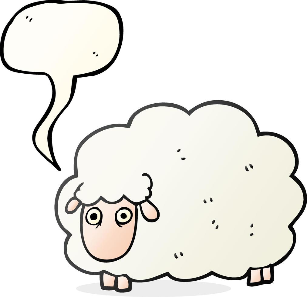 freehand drawn speech bubble cartoon farting sheep vector