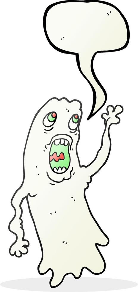freehand drawn speech bubble cartoon ghost vector