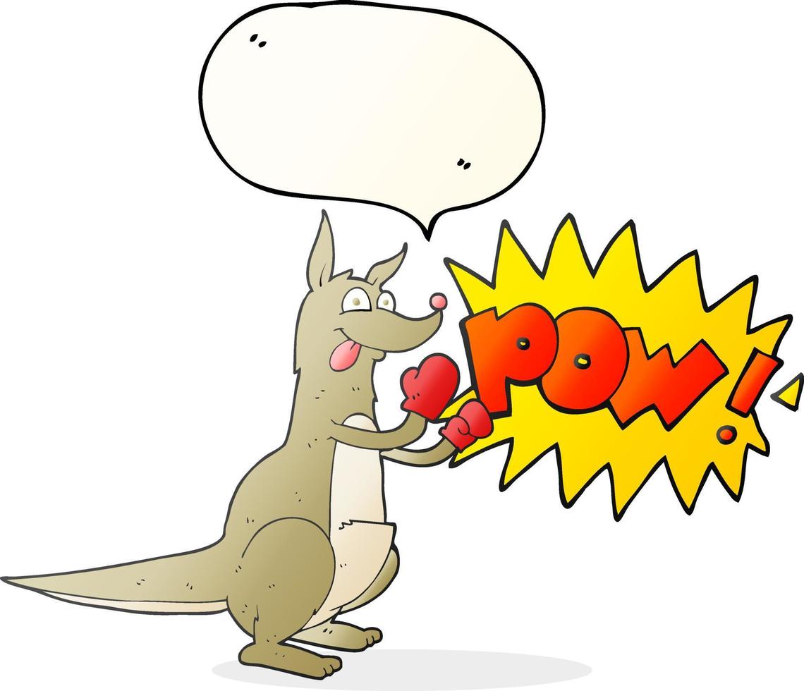 freehand drawn speech bubble cartoon boxing kangaroo vector