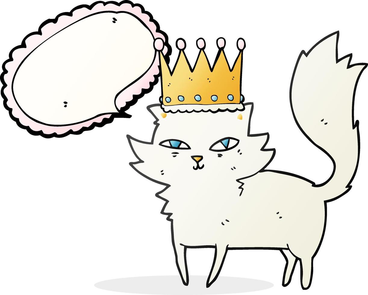 freehand drawn speech bubble cartoon posh cat vector