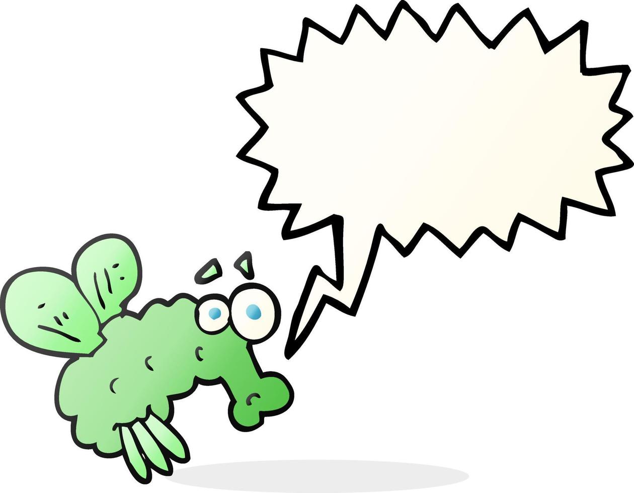 freehand drawn speech bubble cartoon fly vector