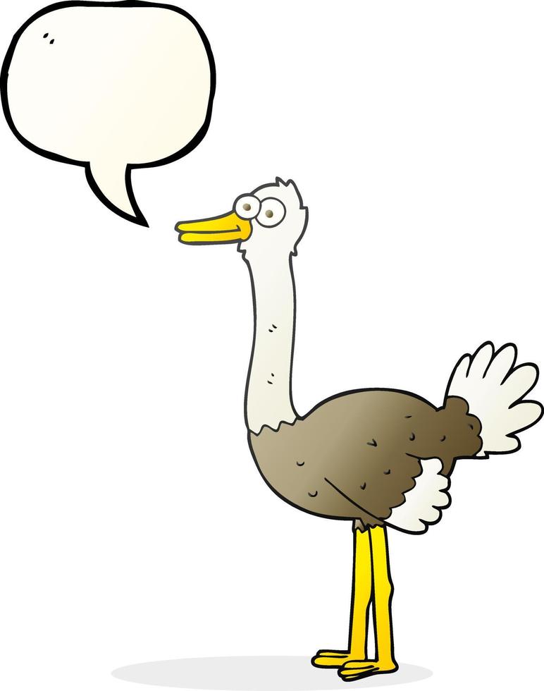 freehand drawn speech bubble cartoon ostrich vector