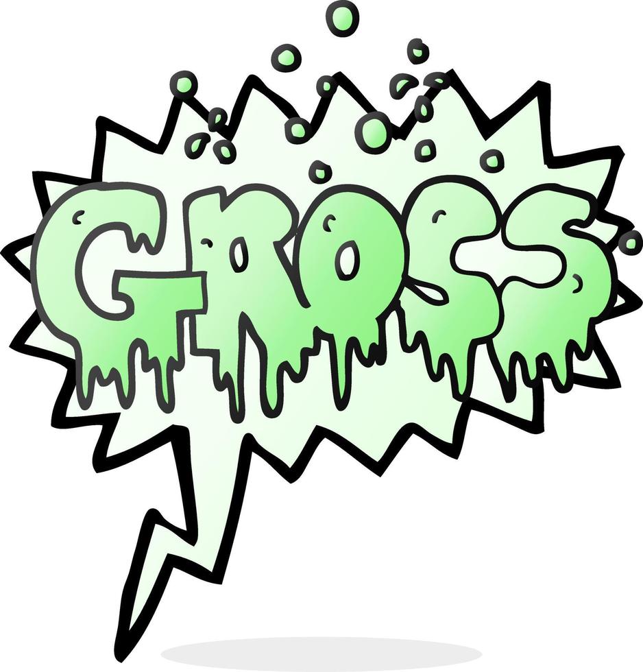 freehand drawn speech bubble cartoon word gross vector