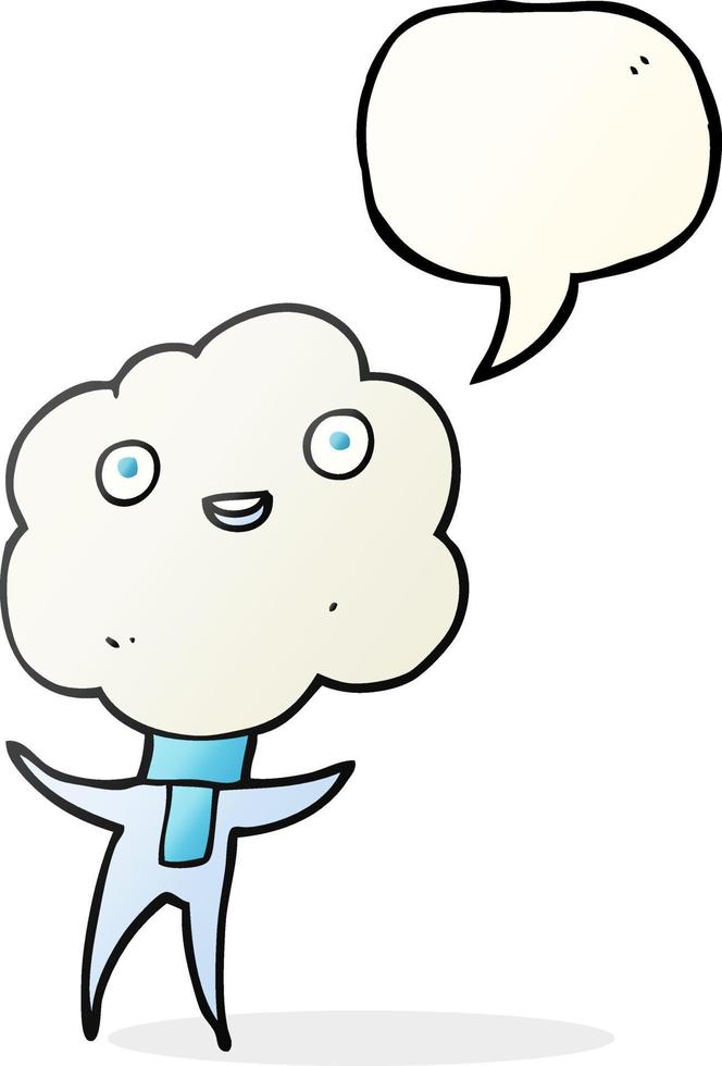 cute cloud head creature vector