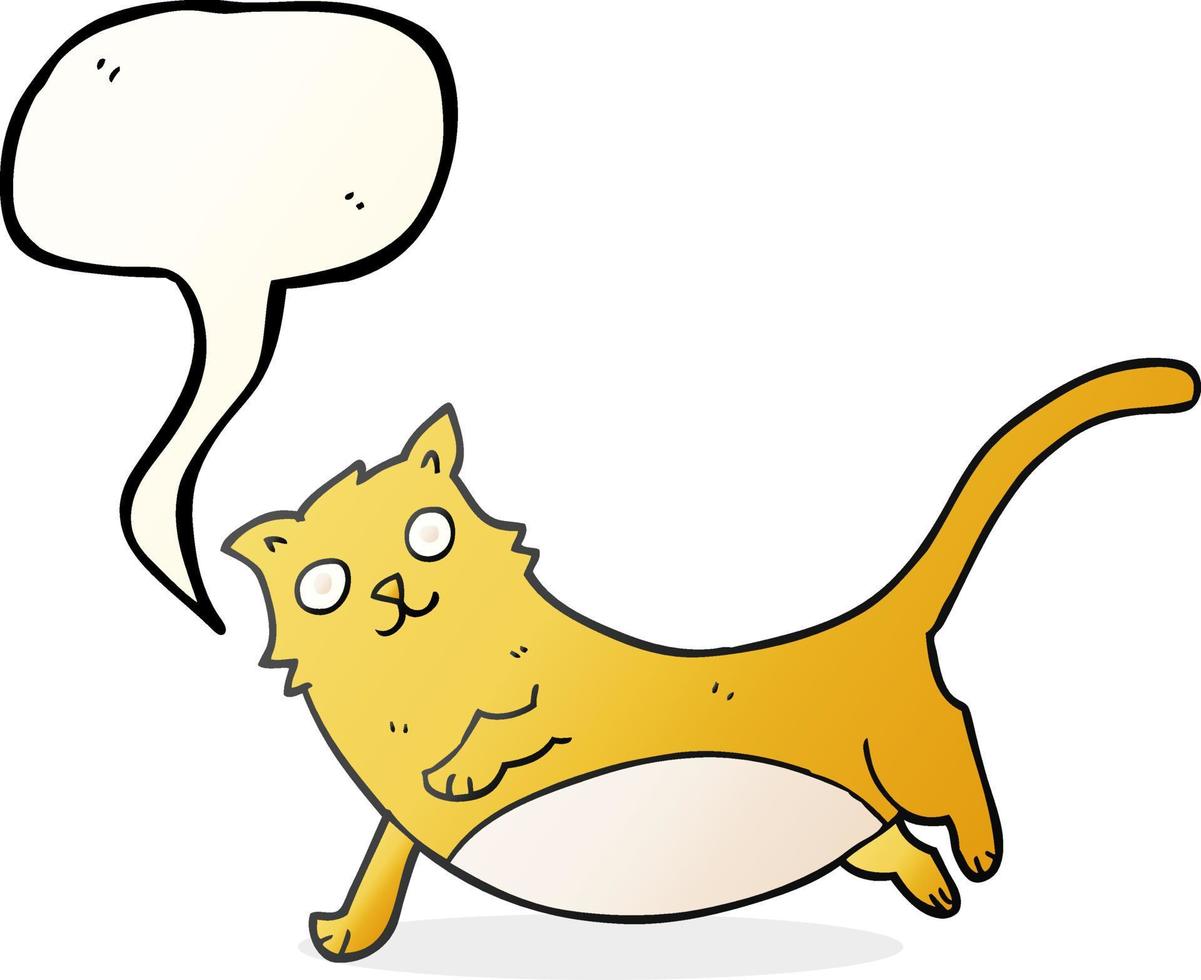 freehand drawn speech bubble cartoon cat vector