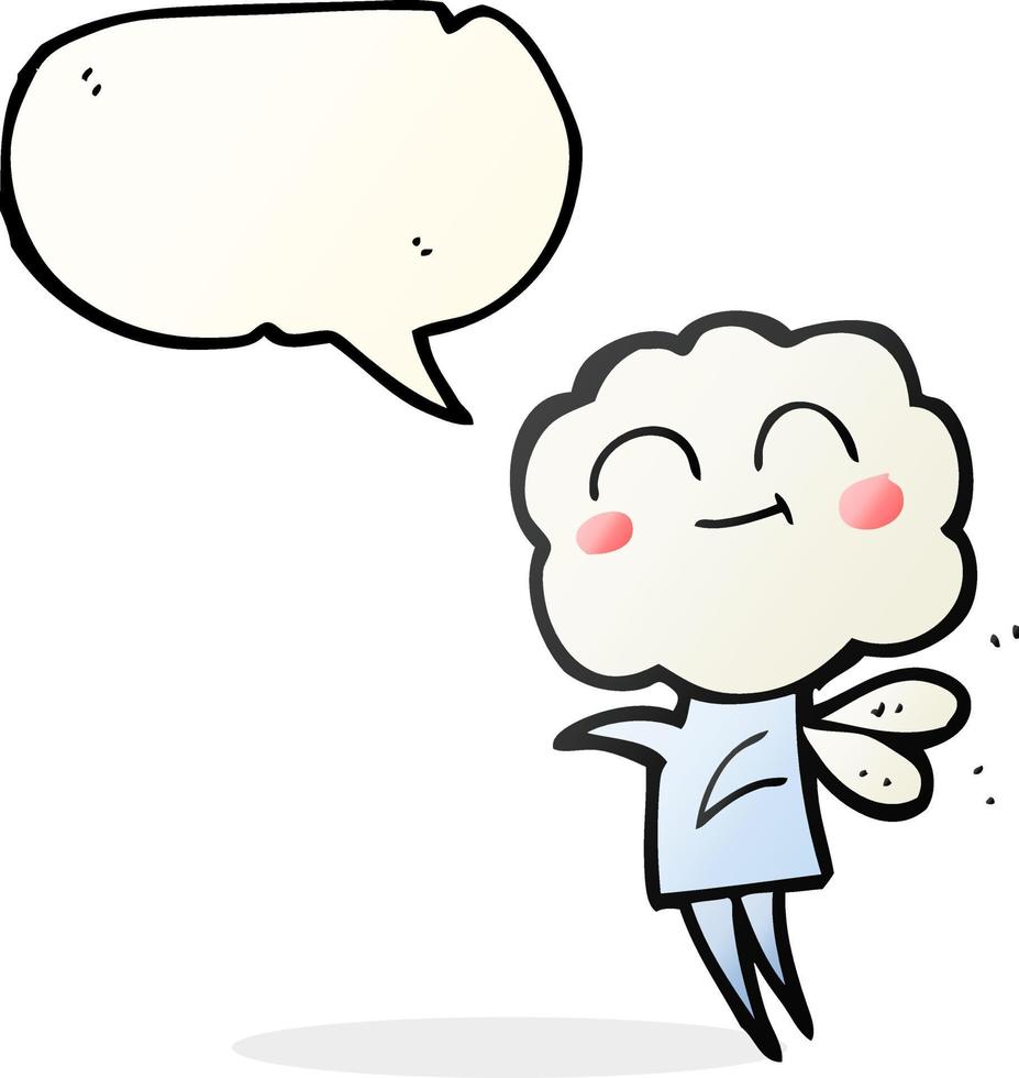 freehand drawn speech bubble cartoon cute cloud head imp vector