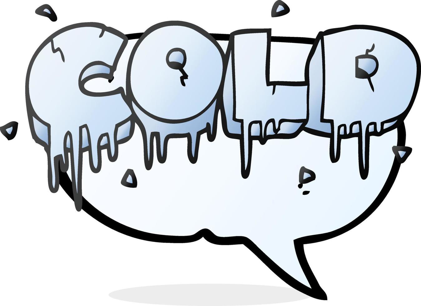 freehand drawn speech bubble cartoon cold text symbol vector