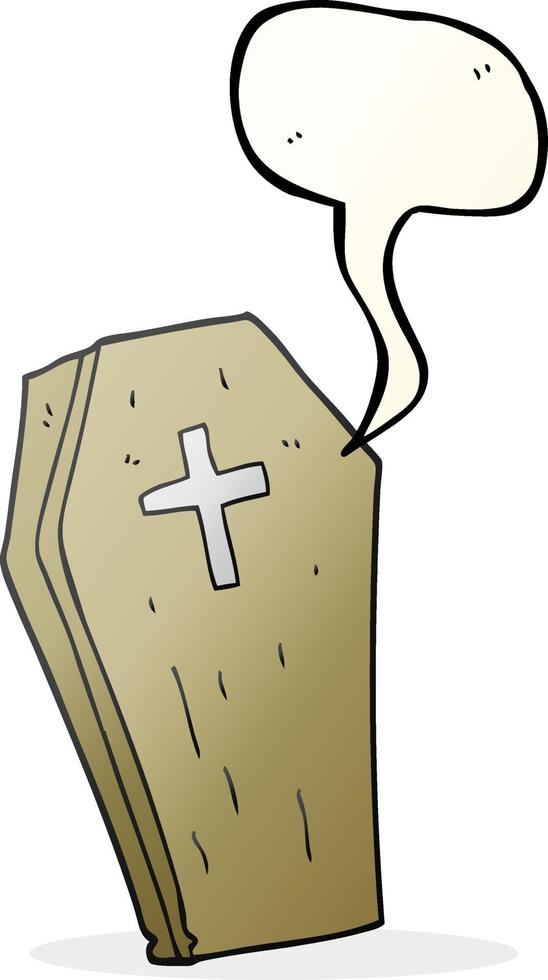 freehand drawn speech bubble cartoon spooky coffin vector
