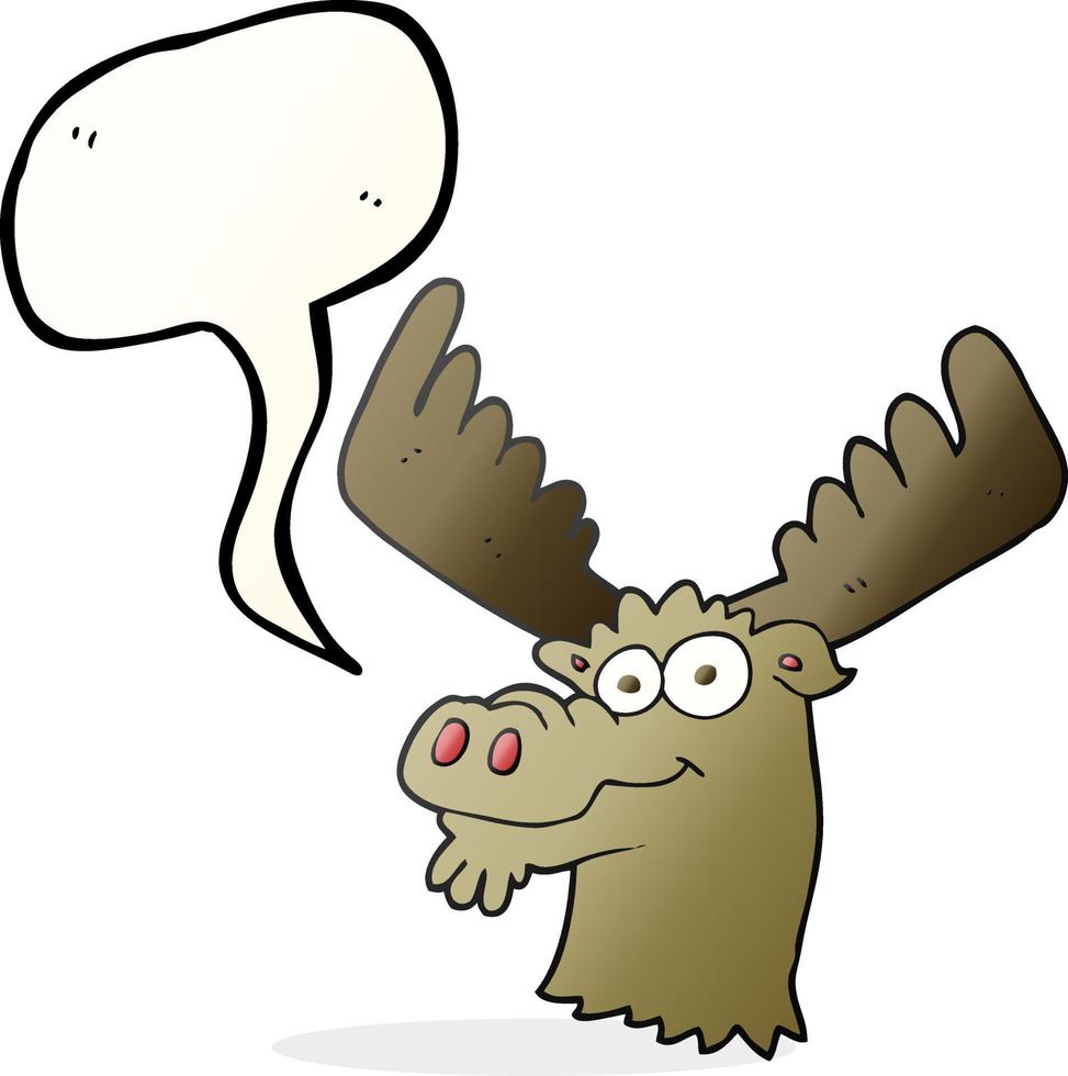 freehand drawn speech bubble cartoon moose vector