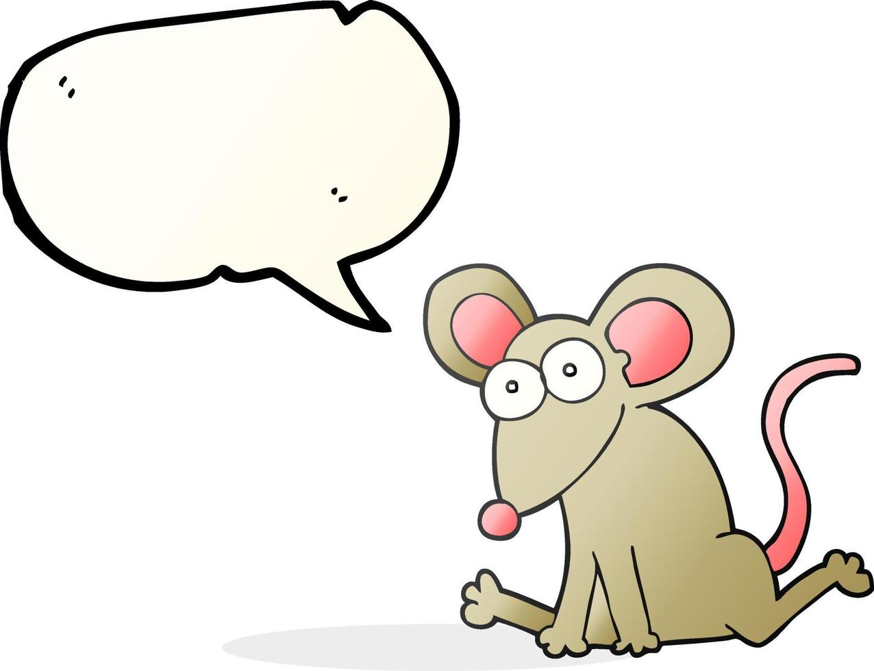 freehand drawn speech bubble cartoon mouse vector