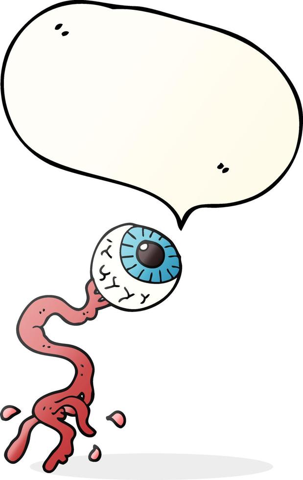 freehand drawn speech bubble cartoon gross eyeball vector