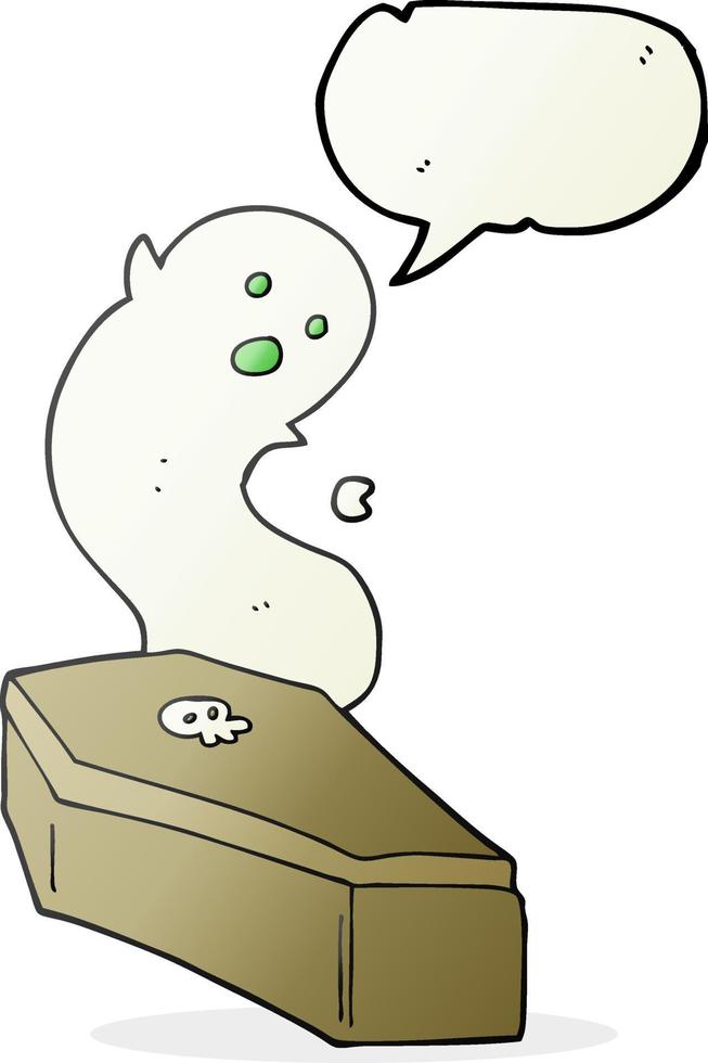 freehand drawn speech bubble cartoon spooky coffin vector
