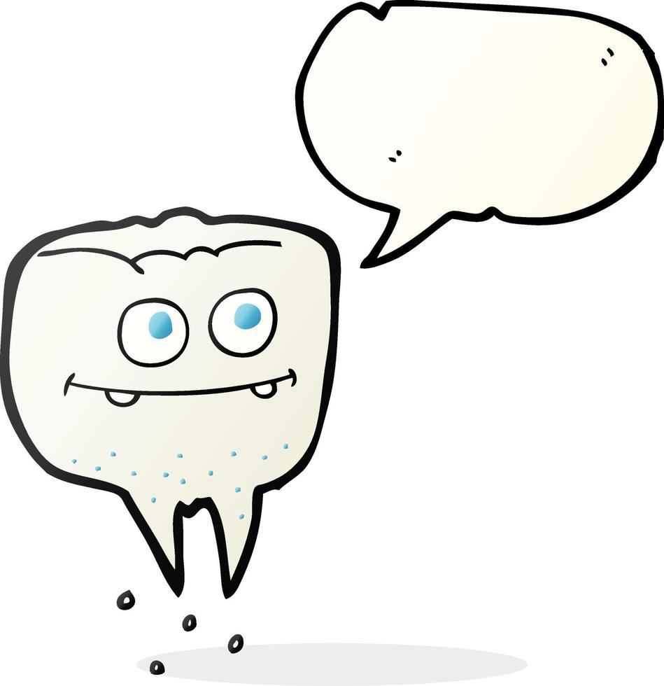 freehand drawn speech bubble cartoon tooth vector