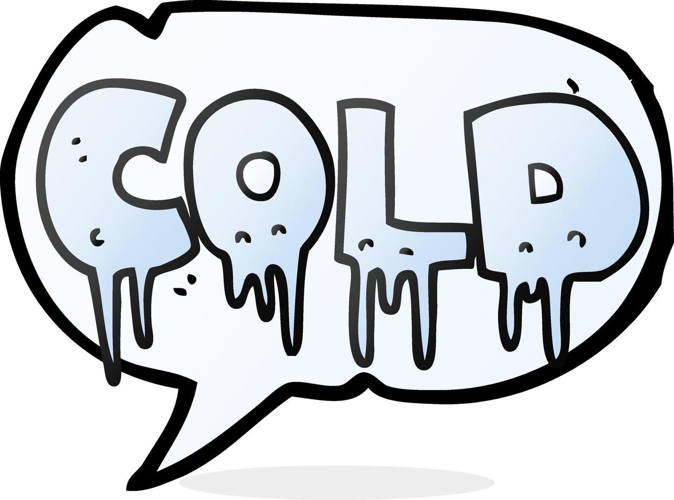 freehand drawn speech bubble cartoon word cold vector