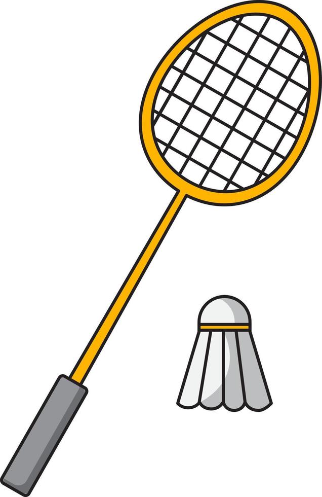 vector de volante y raqueta de bádminton