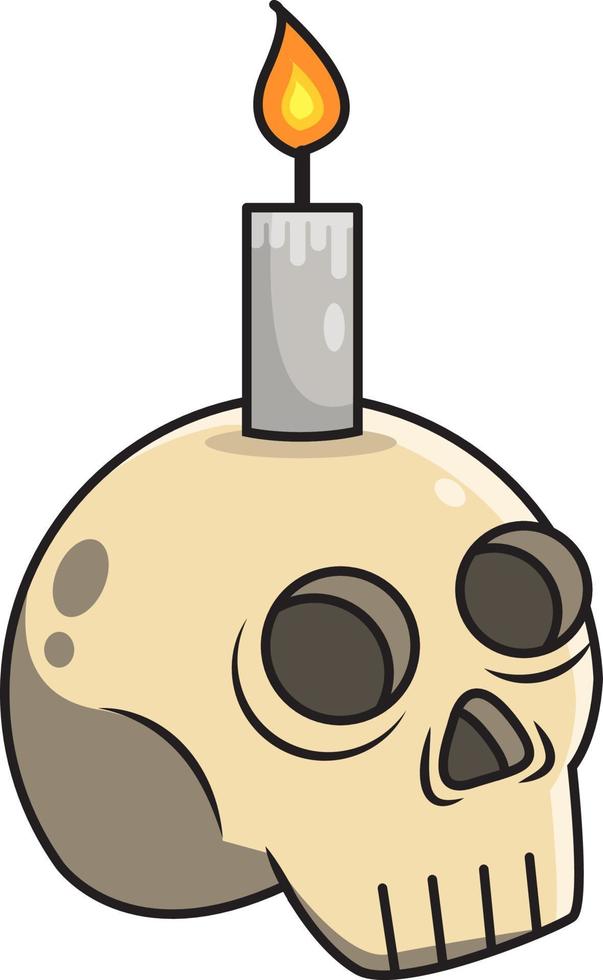 candle on skull vector