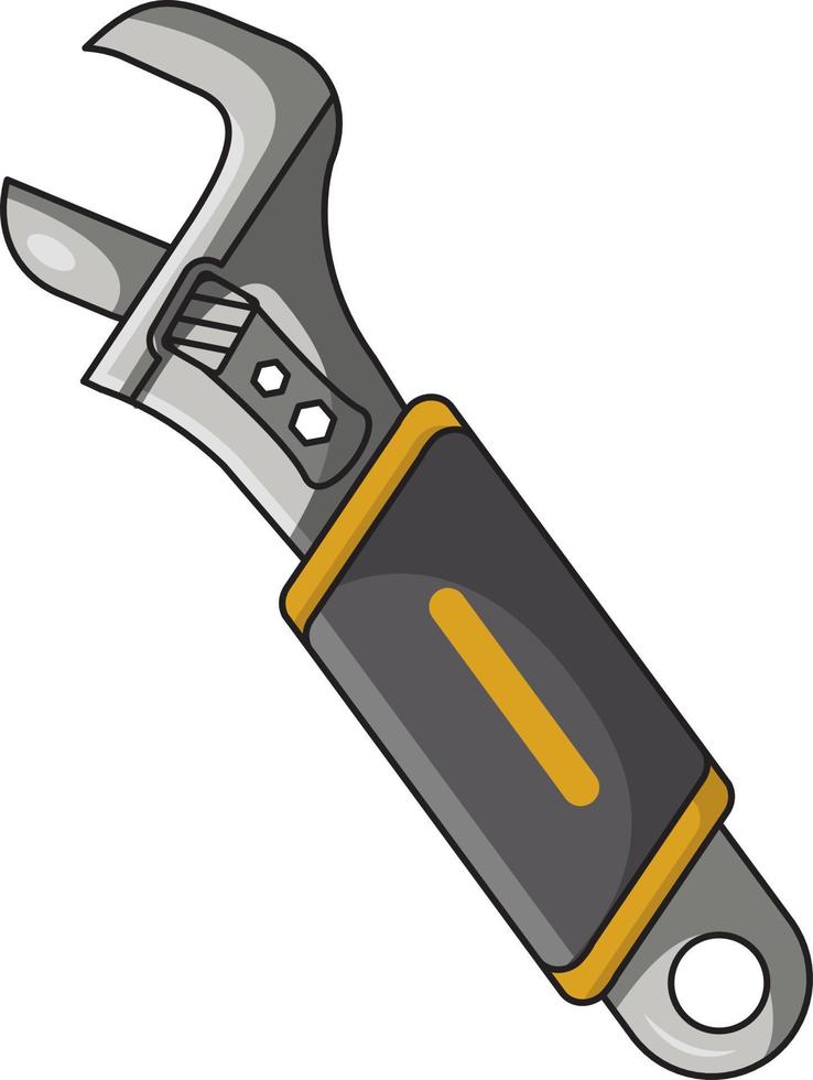 Wrench with rubber grip vector