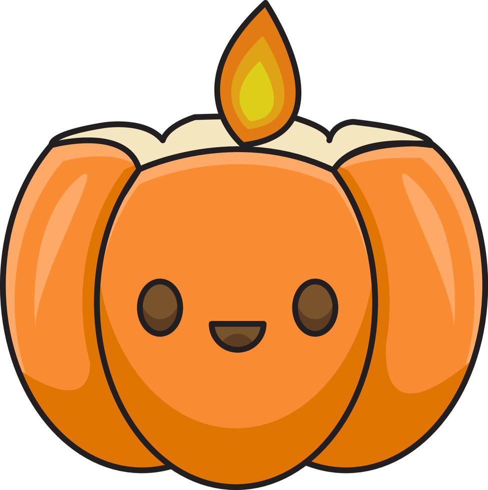Halloween pumpkin candle vector