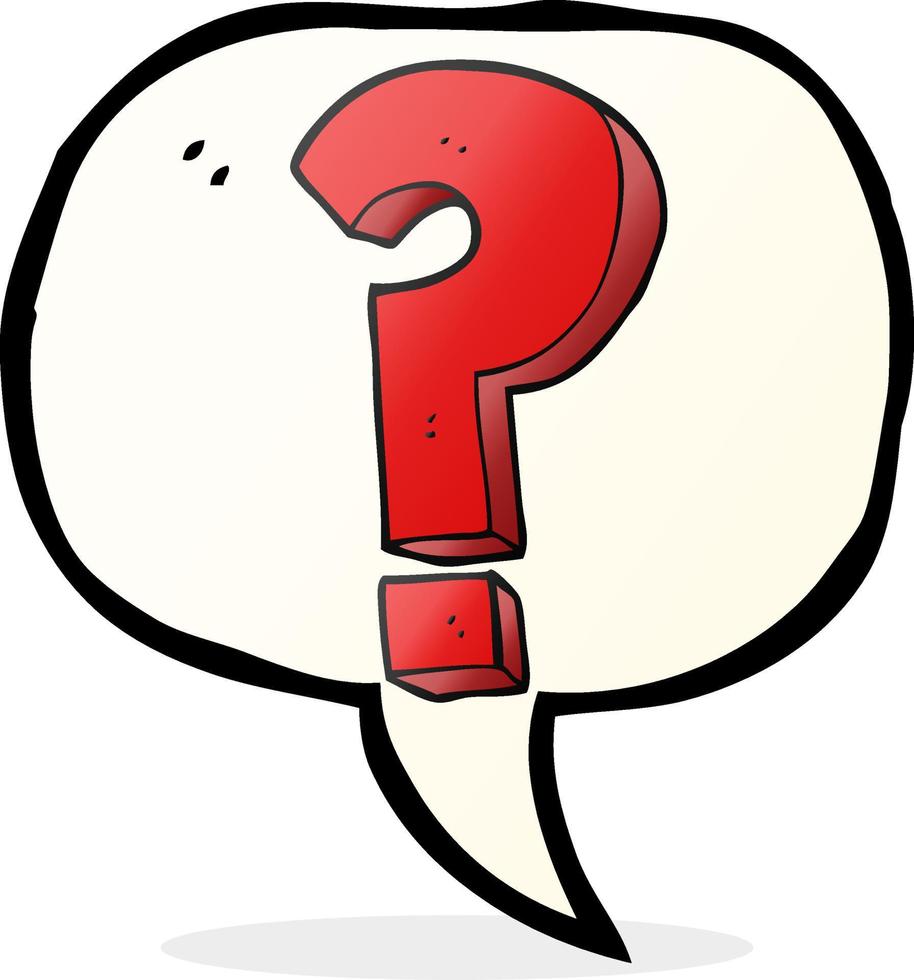 freehand drawn speech bubble cartoon question mark symbol vector