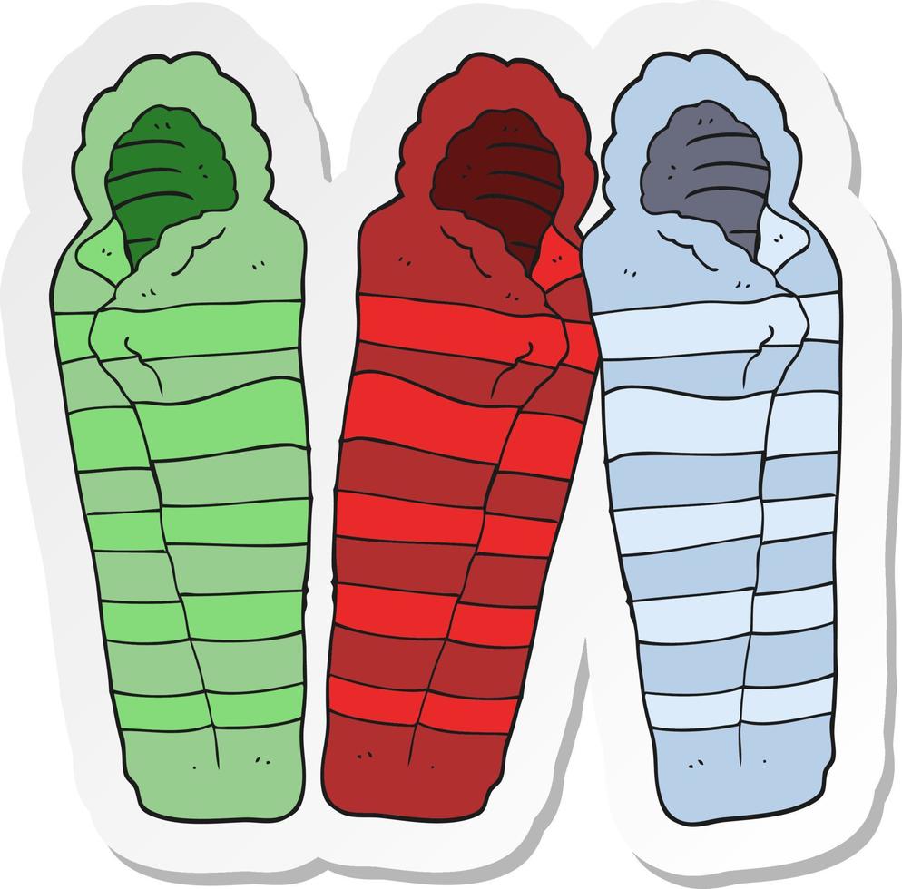 sticker of a cartoon sleeping bags vector