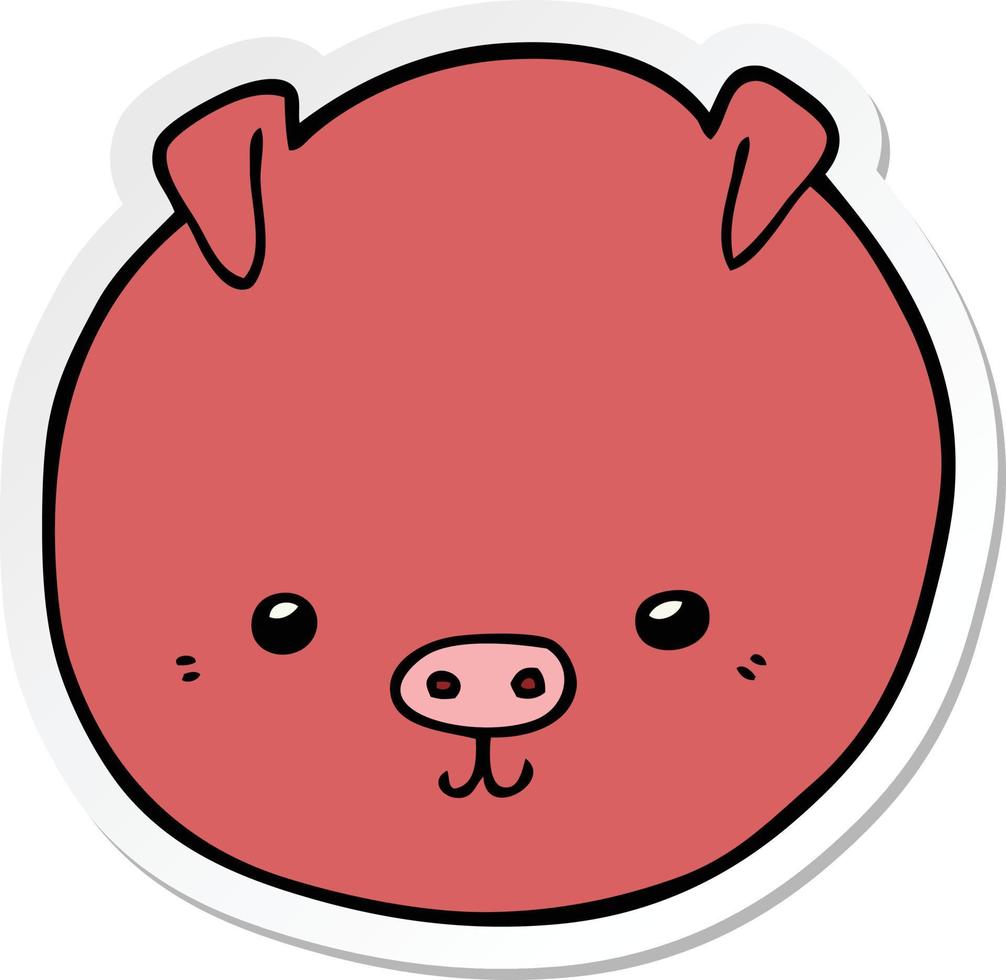 sticker of a cartoon pig vector