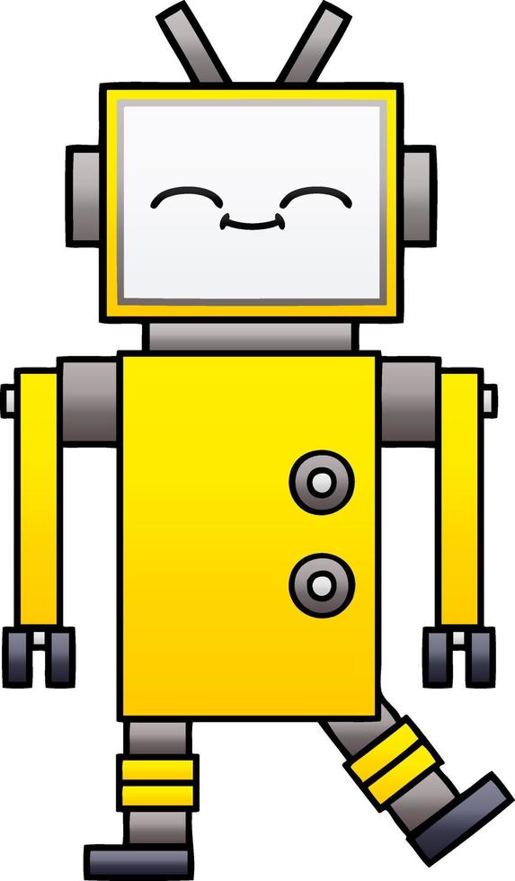 robot de dibujos animados sombreado degradado vector